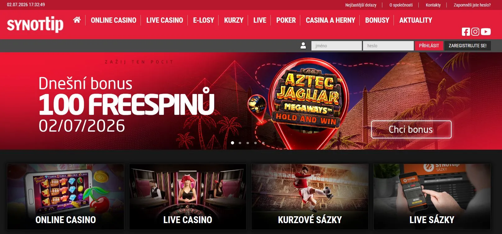seznam českých online kasin SYNOT TIP casino